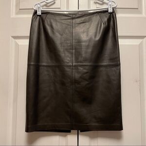 Lafayette 148 New York Leather Skirt
